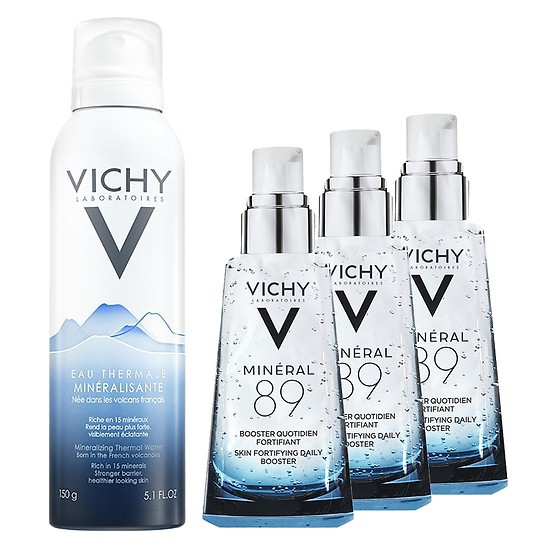 Bộ Xịt Khoáng Dưỡng Da Vichy Mineralizing Thermal Water (150ml) + Tặng Dưỡng Chất Giàu Khoáng Chất Mineral 89 1.5ml