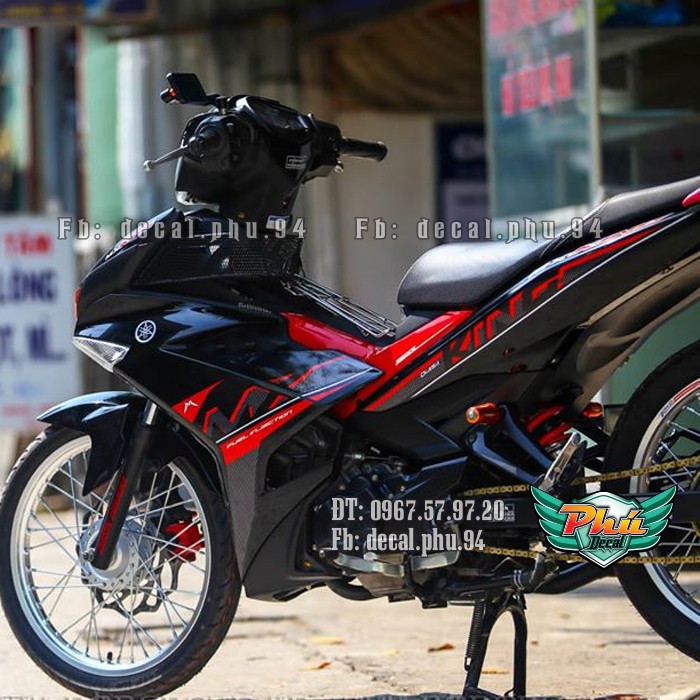 Tem rời Exciter 135 MX King đen đỏ (W)