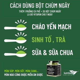 [150g][Date 10.2023] Bột chùm ngây hữu cơ Lumlum Organic Moringa Powder