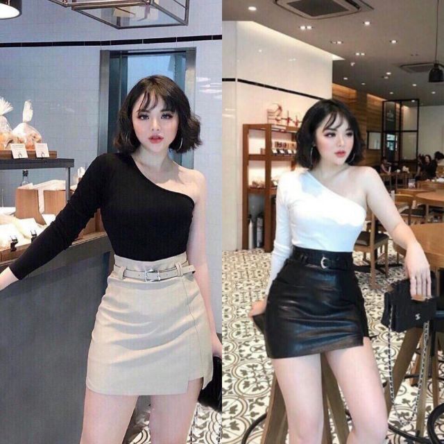 Áo Lệch Vai Dài Tay 🌸 FREESHIP 🌸 Chất Thun Borip Đẹp - LH26