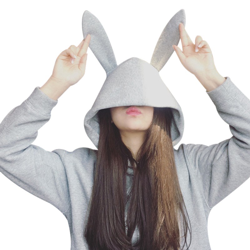 FREESHIP ĐƠN 99K_ Áo hoodie tai thỏ màu trơn đáng yêu | BigBuy360 - bigbuy360.vn