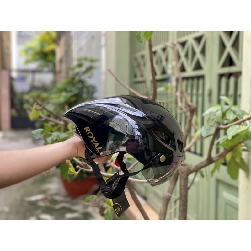 MŨ THỂ THAO ROYAL POC 01 ĐEN BÓNG CỰC ĐẸP, BH 12 tháng