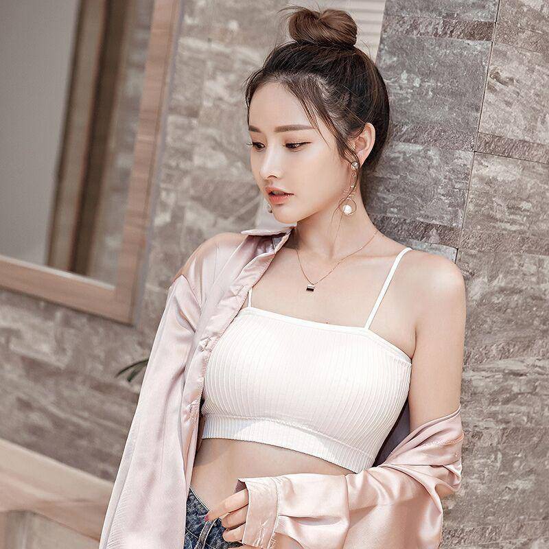 Áo Bra Gân Tăm - Áo Ngực Mút Mỏng Không Gọng - Bra Nữ 2 Dây Cúp Ngang AMYBRA B809