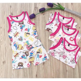 Set 4 bộ cotton sợi tre cho bé gái