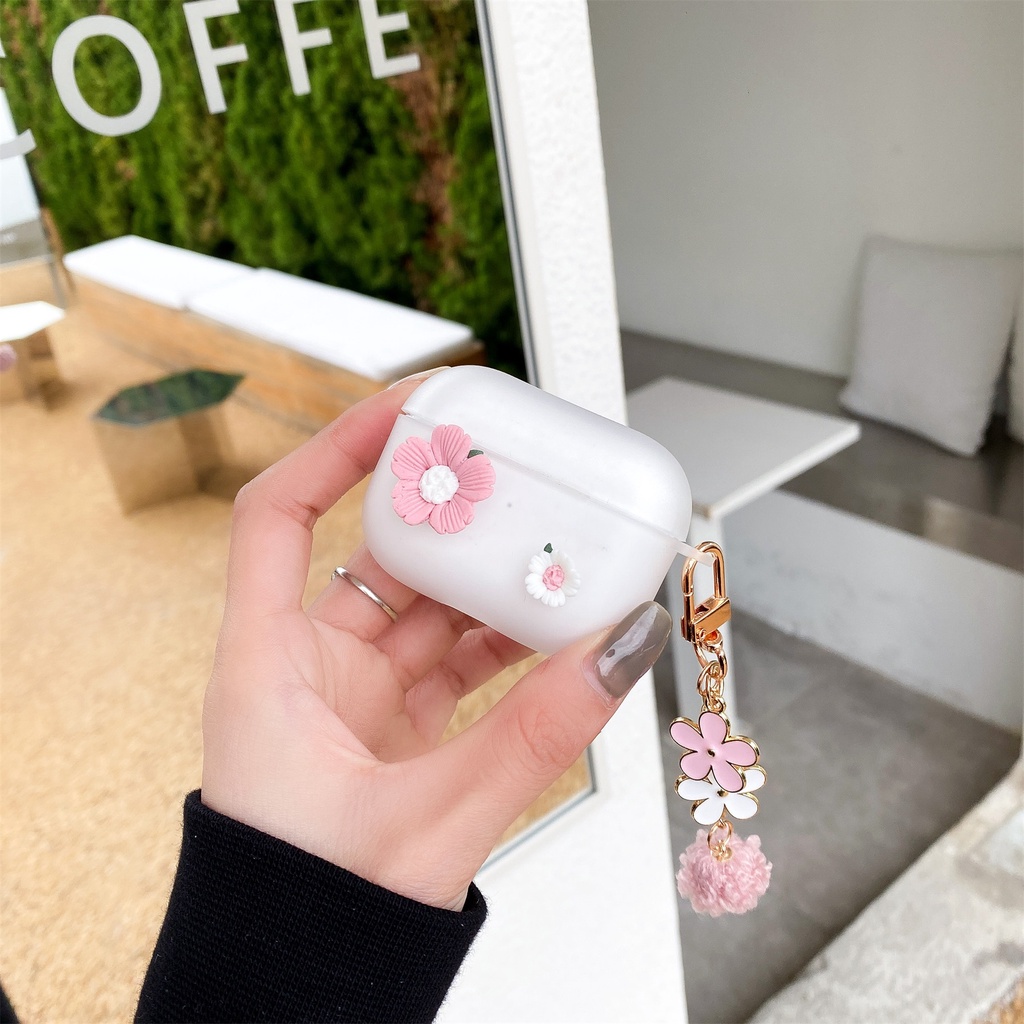 Vỏ Bảo Vệ Hộp Sạc Tai Nghe Bluetooth Không Dây AirPods 1 2 pro 3 2021 gen3 Hình Hoa 3D DIY