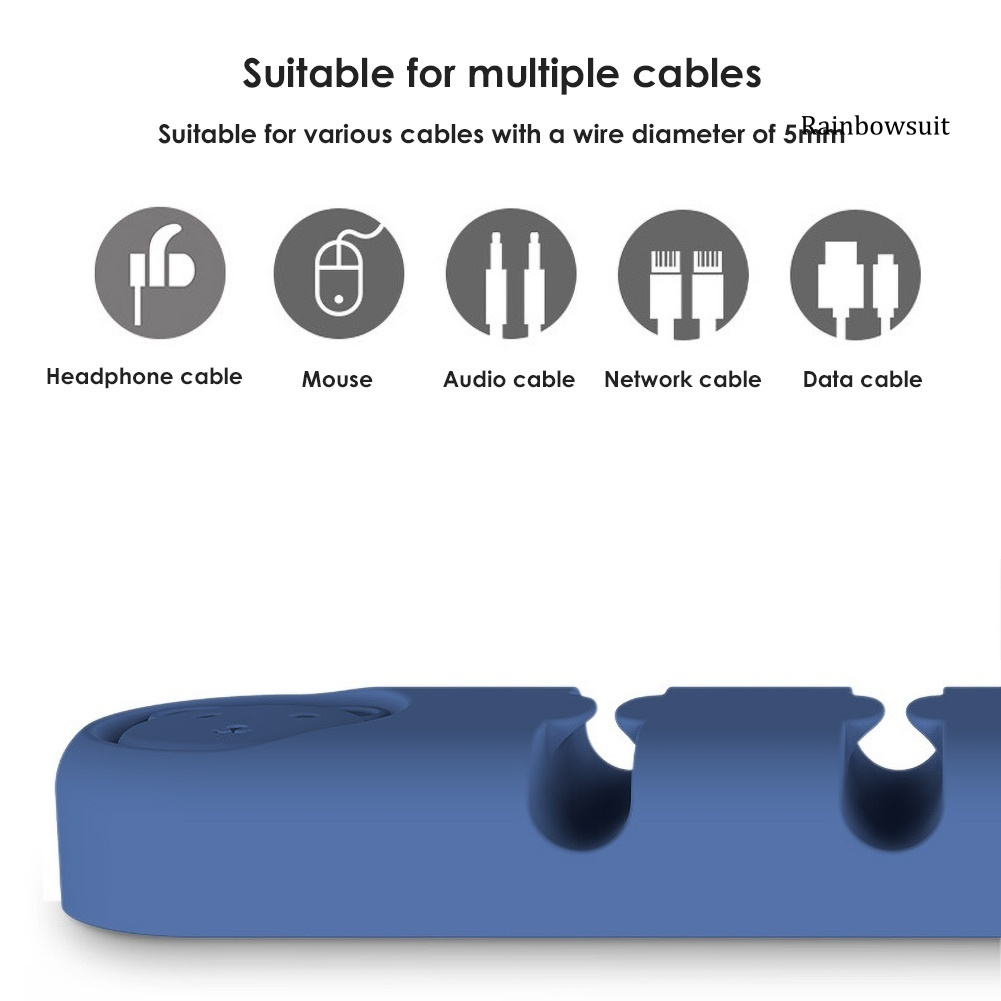 Kẹp giữ dây cáp bằng silicon tự dính tiện dụng