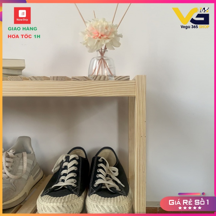 Kệ Giày Dép Gỗ  Thông 3 Tầng Decor, Trang Trí Phòng Vega365.vn