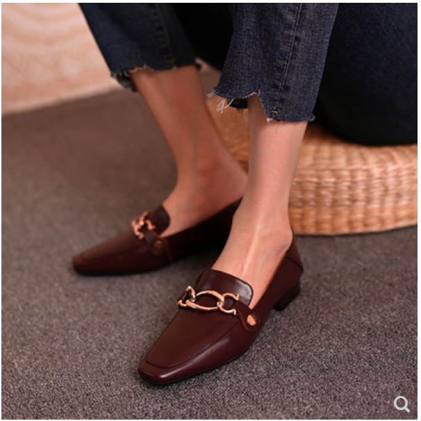 Giày lười đế thấp khóa kim loại cao cấp sang chảnh phong cách châu âu hiện đại đơn giản. hàng quảng châu GCC1079 | BigBuy360 - bigbuy360.vn