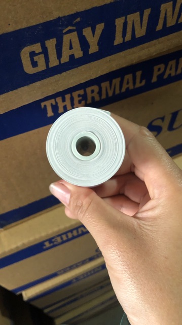 Set 50 cuộn Giấy in nhiệt K57  Giấy In Bill K57x38 - Giấy Cho Máy Cà Thẻ,Pos Now Delivery Grab/ Goviet