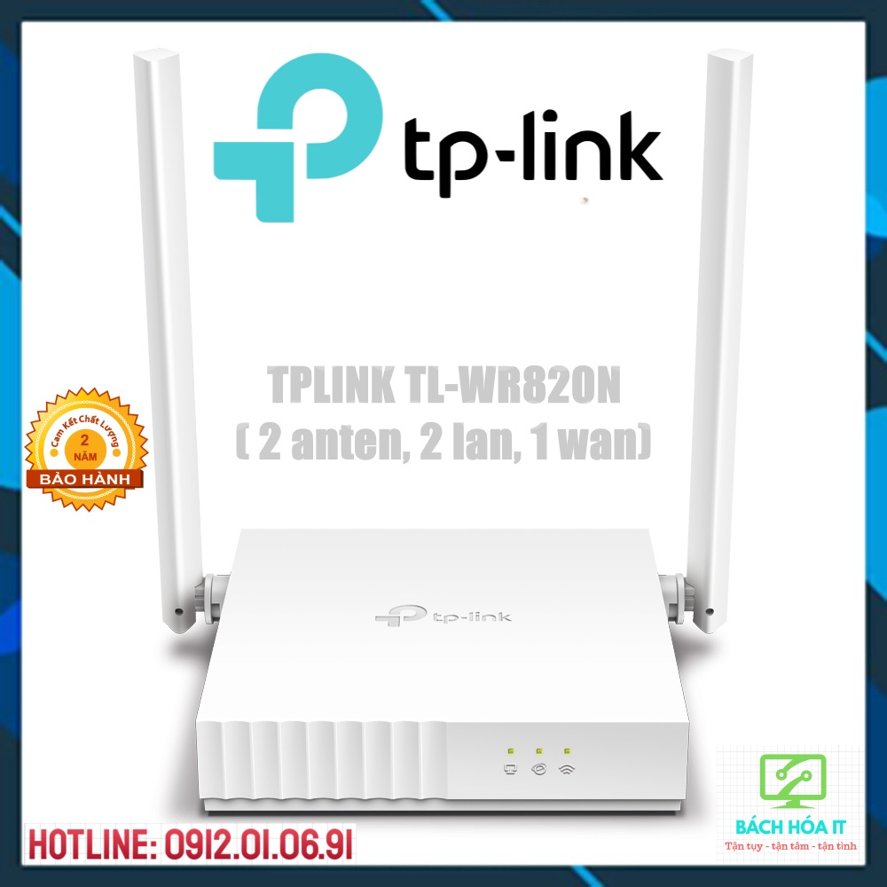 Bộ Phát Wifi 2 Râu TPLink 820N - Router Wi-Fi Chuẩn N Tốc Độ 300Mbps - Hàng Chính Hãng bảo hành 24 tháng