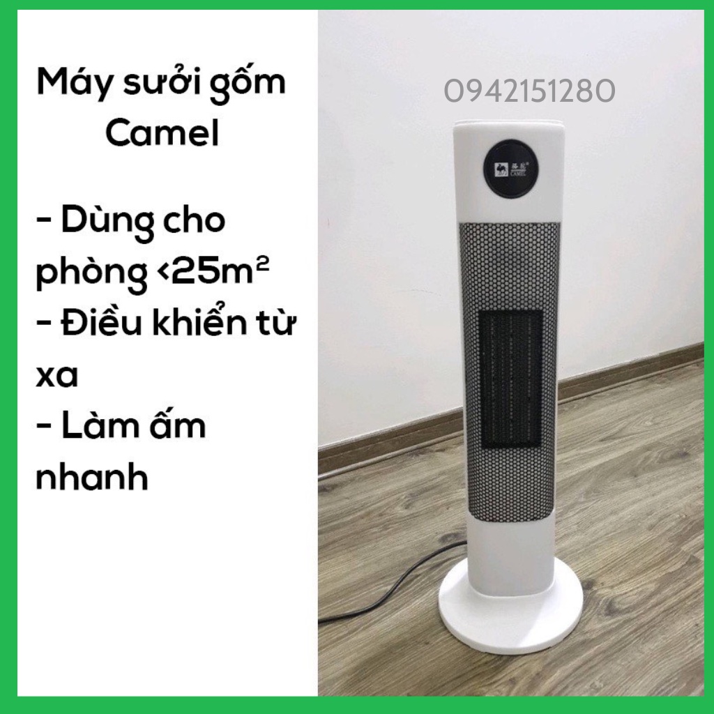 Quạt Sưởi Ấm_Máy Sưởi Điều Khiển Từ Xa TLC,  Camel_ Cao Cấp ,Ấm Áp, An toàn - Đầu Xoay Góc Rộng Đa Năng