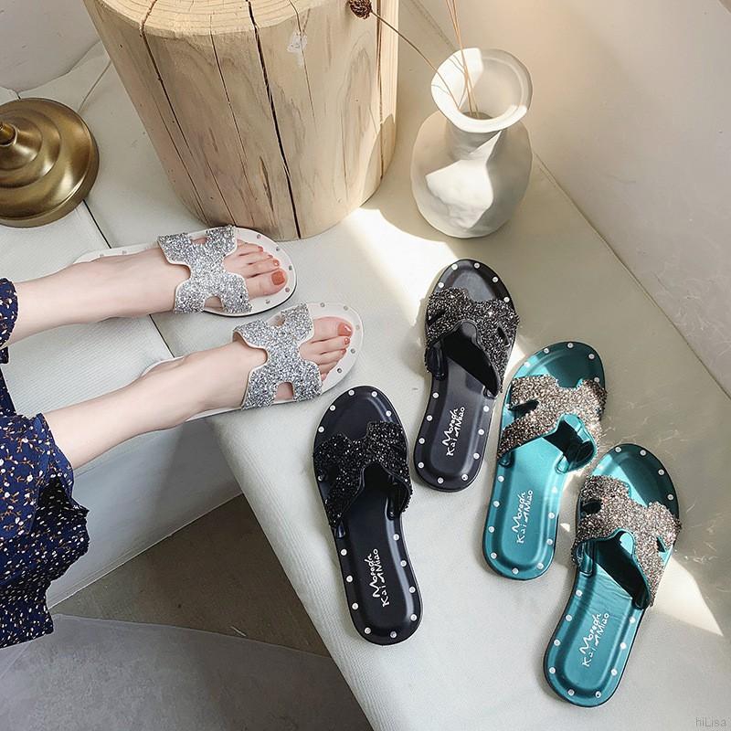 Dép nữ đính cườm thời trang mùa hè