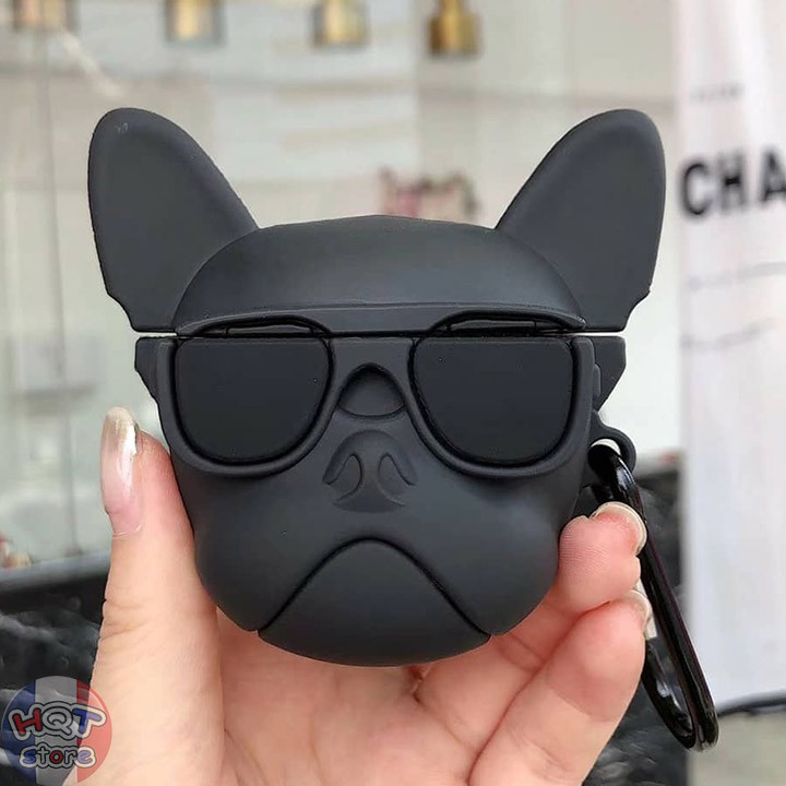 Case Airpod 1/2/Pro Chó Bull Ngầu / Vỏ bao ốp Airpods Silicon