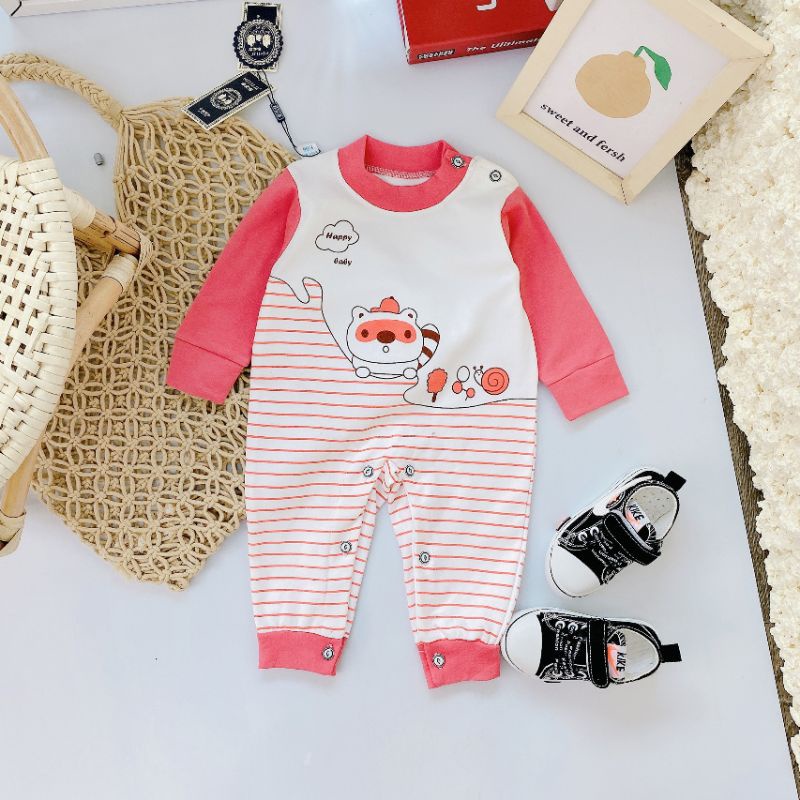 Body Dài Tay Thu Đông Vải Cotton Nỉ Cho Bé 3-9kg