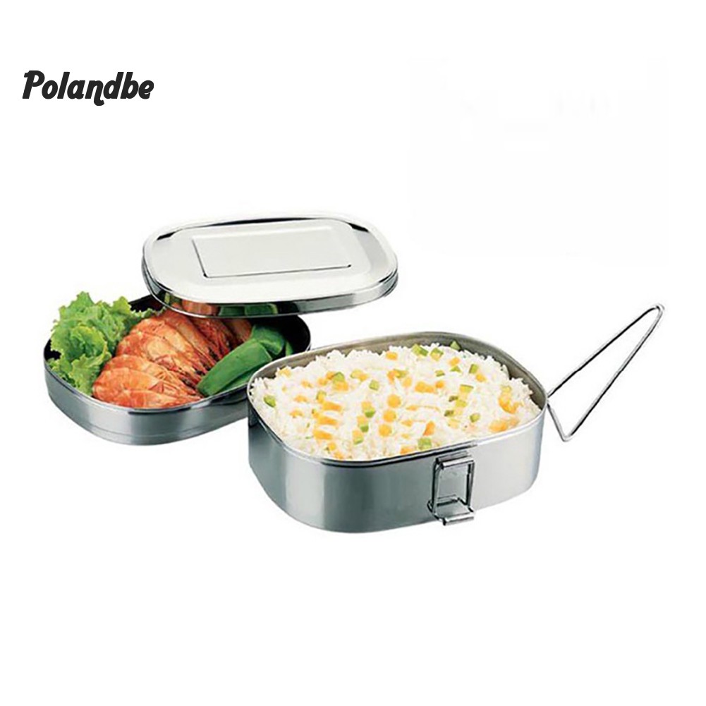 Hộp cơm bento đựng thực phẩm inox 2 tầng dành cho sinh viên