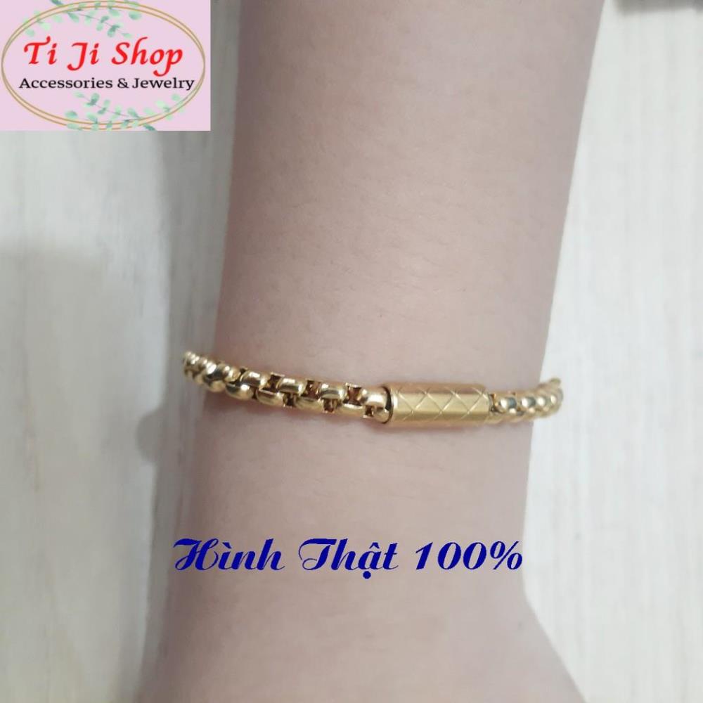 Lắc tay kiểu bông dừa 4 ly bọc khoanh khóa xịn cách điệu mạ vàng bền màu, siêu đẹp, siêu sang, chuẩn thời trang