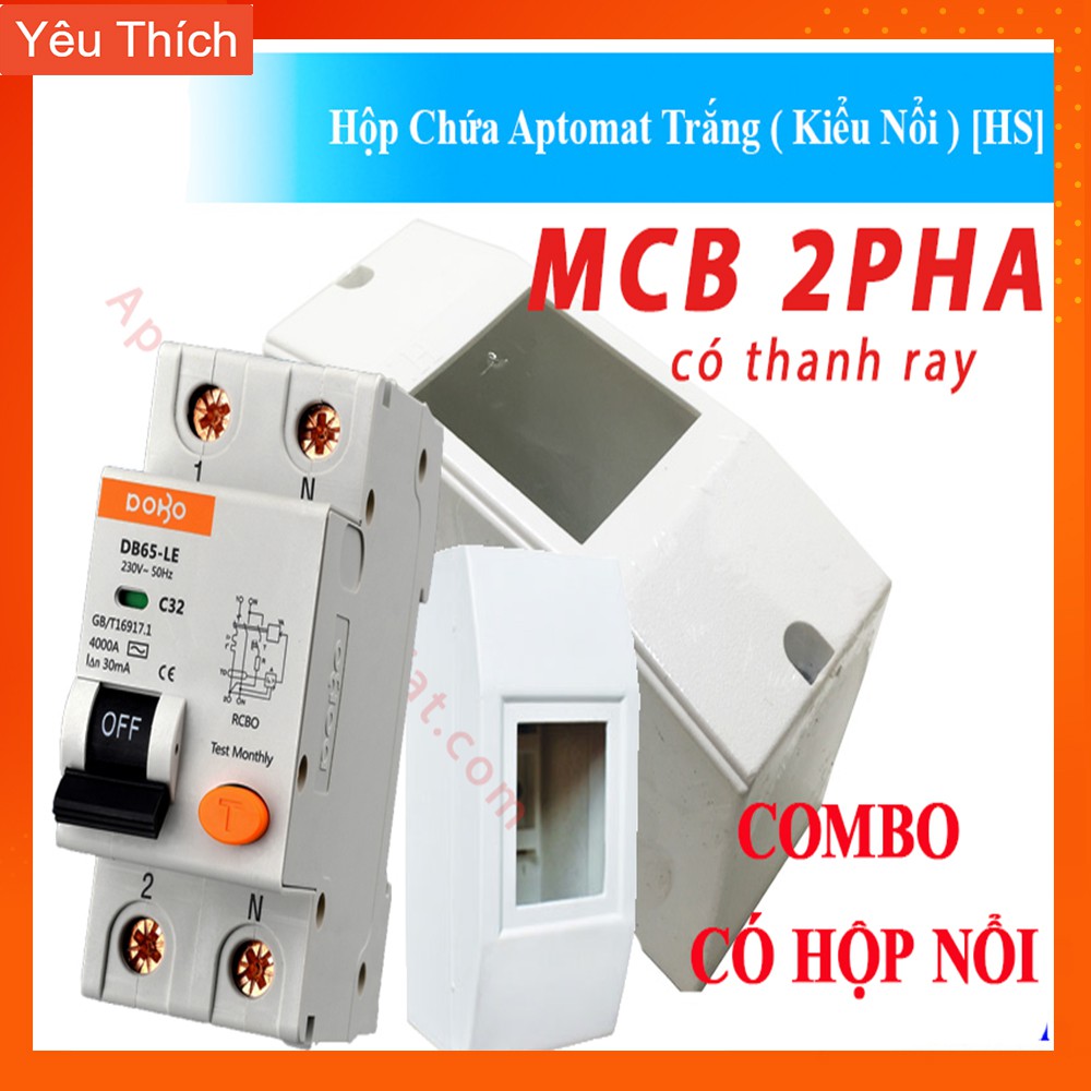 Hộp nổi Cầu dao chống giật - Aptomat 2P     hàng tốt