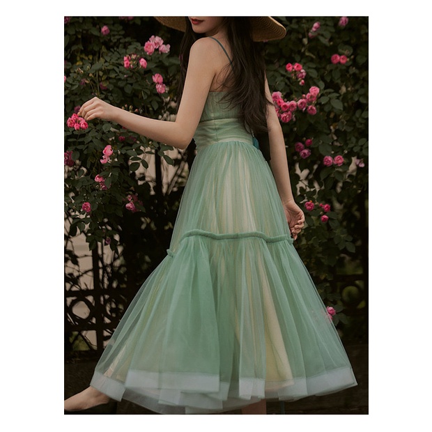 ĐẦM LƯỚI HAI TẦNG DÁNG XÒE CHẤT VẢI NHẸ NHÀNG THƯỚT THA XINH TỎA NẮNG UP