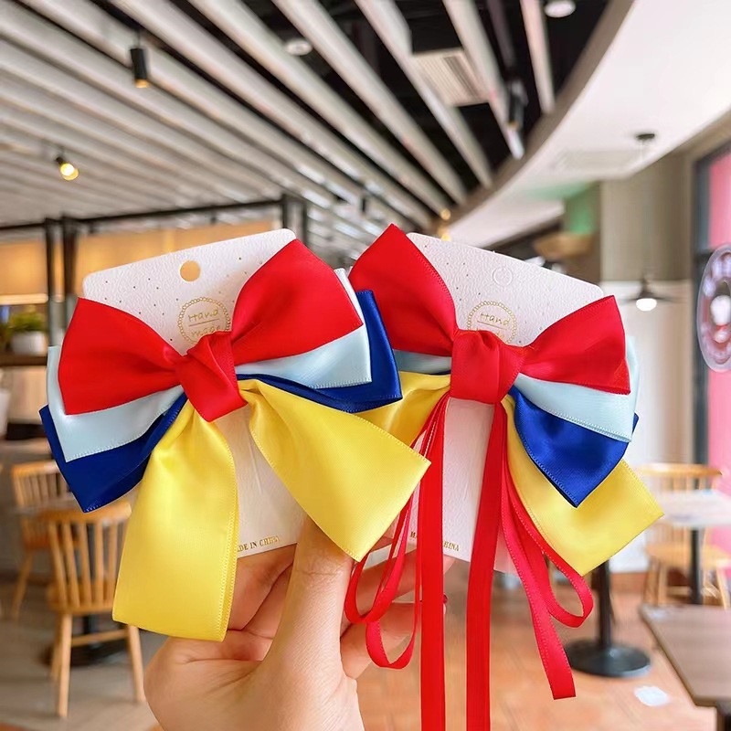 Kẹp Tóc Nơ Ruy Băng Hóa Trang Công Chúa Bạch Tuyết Cho Bé Gái