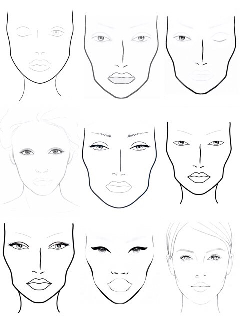 Giấy face chart tập makeup
