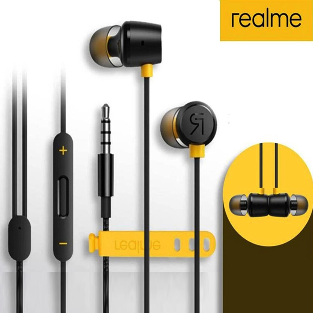 Tai Nghe In-Ear Oppo Realme Ban Đầu Tai Nghe Dây Từ Dệt Giao Diện 3.5 Mm