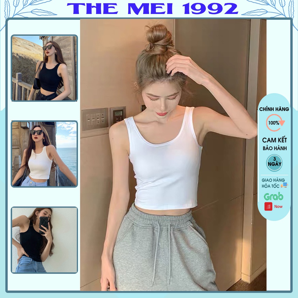Áo ba lỗ nữ THE MEI 1992 cao cấp - Áo ba lỗ dáng ôm sát nách màu trơn basic chất liệu cotton mềm mịn thoáng mát 2022