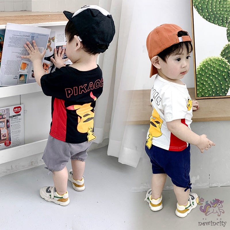 ✿ Korean Summer Children Boys Girls Casual Short sleeve Tops + Shorts Set