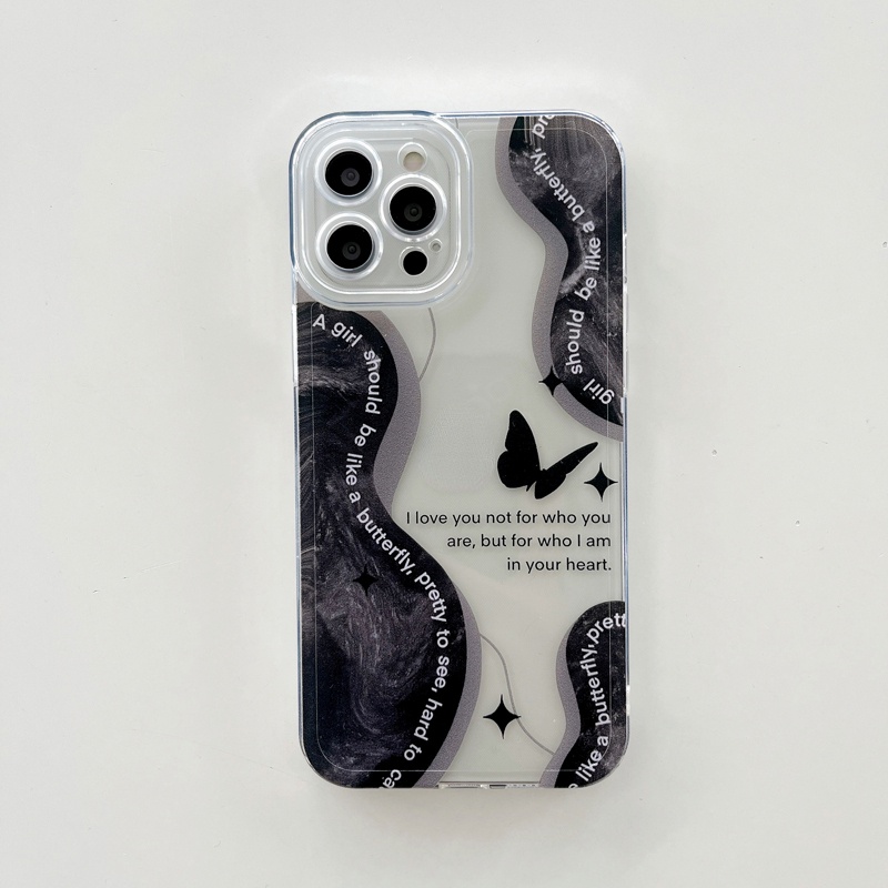 Ốp Điện Thoại TPU Mềm Họa Tiết Bướm Gắn Giá Đỡ Cho iPhone 12 13 Pro 11 Pro Max 12Mini 13Mini XS Max XR 7 8 Plus