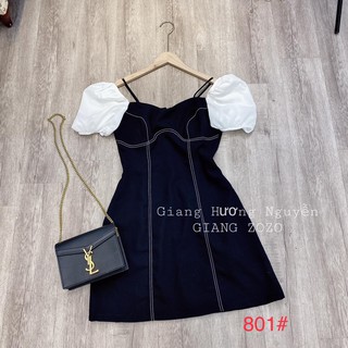G13. 801. ĐẦM RỚT VAI PHA tTAY TRẮNG
