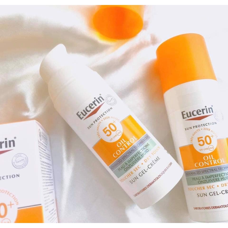 Kem Chống Nắng EUCERIN Cho Da Nhờn & Mụn 50ml Sun Gel-Creme Oil Control Dry Touch SPF 50+ UVB UVA 1/23