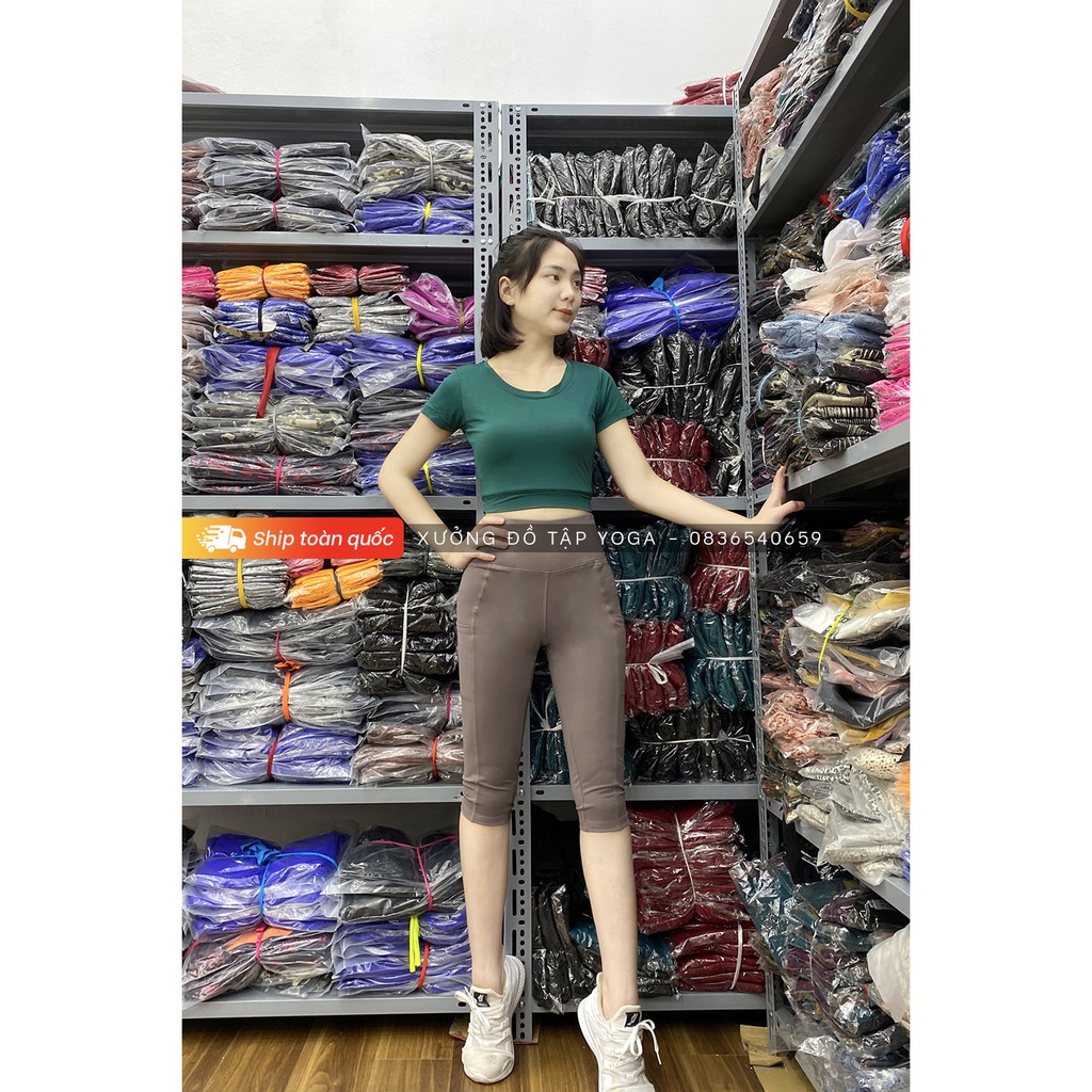 ✅ Ảnh thật 100%✅  SET BỘ ĐỒ TẬP Yoga, Gym, Aerobic - Set tập gym lửng áo croptop cộc tay nữ ✅✅