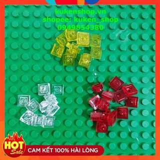 Combo 20 gạch vuông 1x1 màu trong suốt - no.390 phụ kiện moc đồ chơi lắp ráp tương thích part 3024