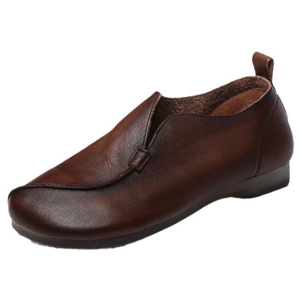 Giày Oxford Da Thật Đế Mềm Phong Cách retro Cho Nữ