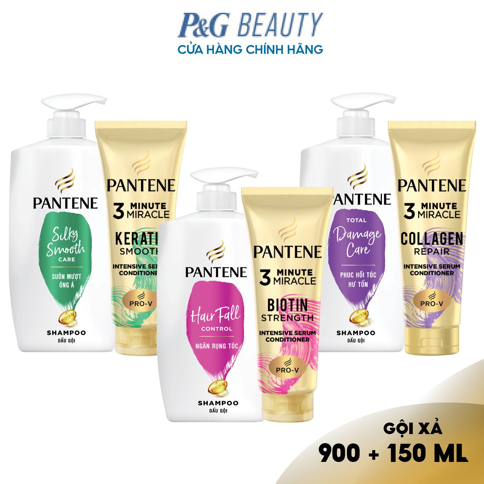 Bộ Dầu gội Pantene 900ML & Kem xả 3 phút diệu kỳ 150ML