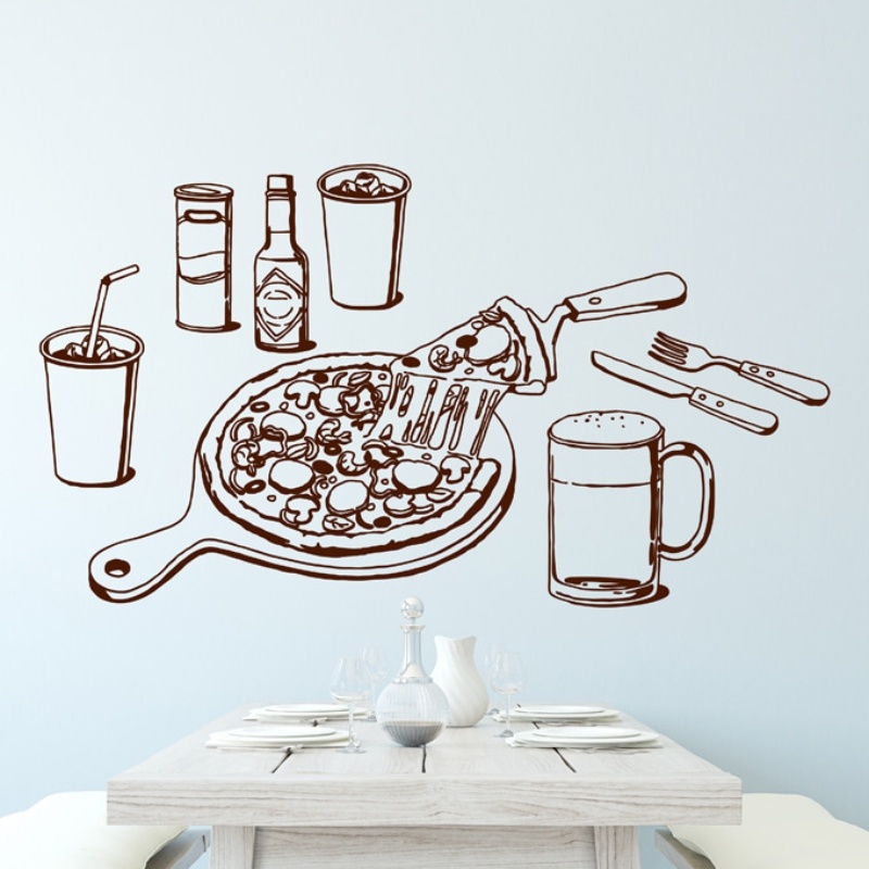 Express Pizza Sticker Nhà Hàng Decal Poster Vinyl Nghệ Thuật Trang Trí Tường Bức Tranh Tường Hamburg