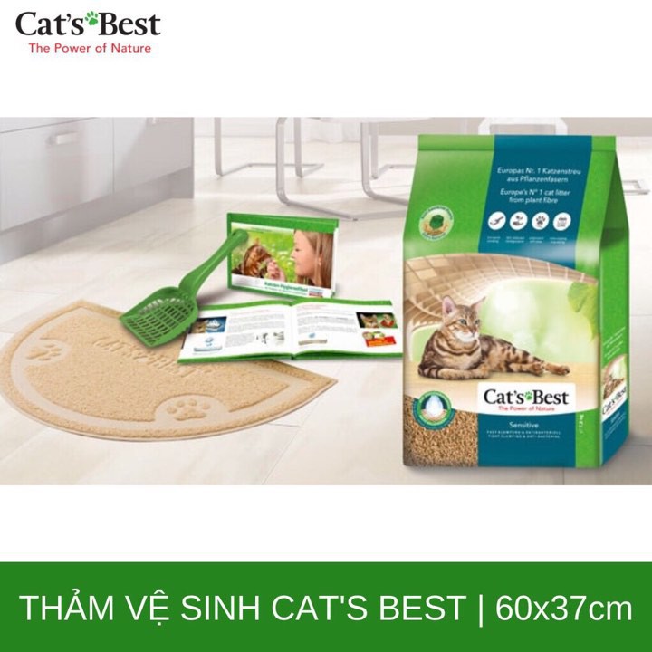 THẢM VỆ SINH CAT'S BEST Ngăn cát vương vãi ra sàn  Bề mặt mềm mại, êm dịu cho bàn chân mèo  Không thấm nước.