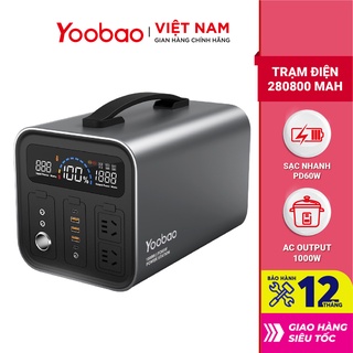 Trạm sạc dự phòng Yoobao EN1000S Dung lượng 148800Mah Sạc nhanh PD60W 220V/600W Màn hình LED Tích hợp đèn pin siêu sáng