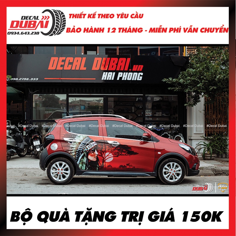 Tem Dán Sườn Xe Fadil Đỏ Phong Cách Thổ Dân - Thiết kế theo yêu cầu, Decal 3 lớp - Decal Dubai