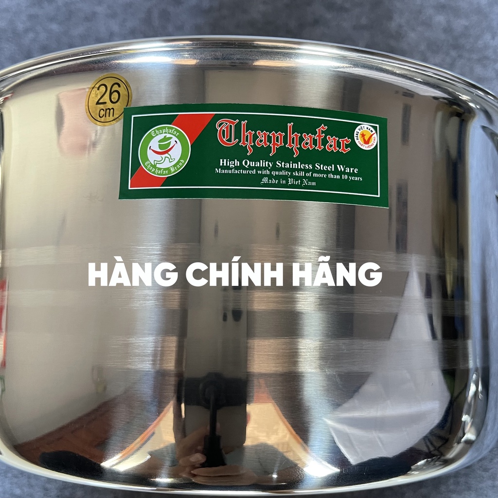 Nồi inox 3 đáy Thaphafac đường kính 38-40-44 cm nồi cọng dày inox 304 cao cấp, đáy 3 lớp giữ nhiệt tốt dùng được bếp từ