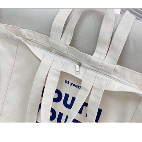 Túi tote Vải canvas Túi xách mềm Đẹp đi học đi chơi Cực Hot có khóa miệng, thời trang hàn Quốc hời trang hazin