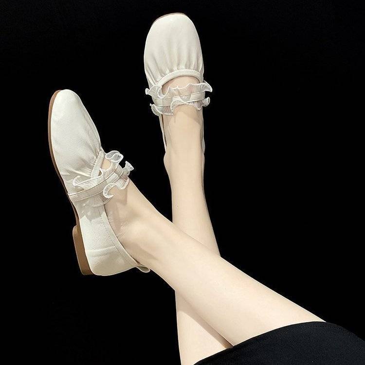 Giày Búp Bê Đế Bằng Mềm Mại Dễ Phối Đồ Thời Trang Mùa Thu Cho Mẹ Bầu Phong Cách Pháp 2021