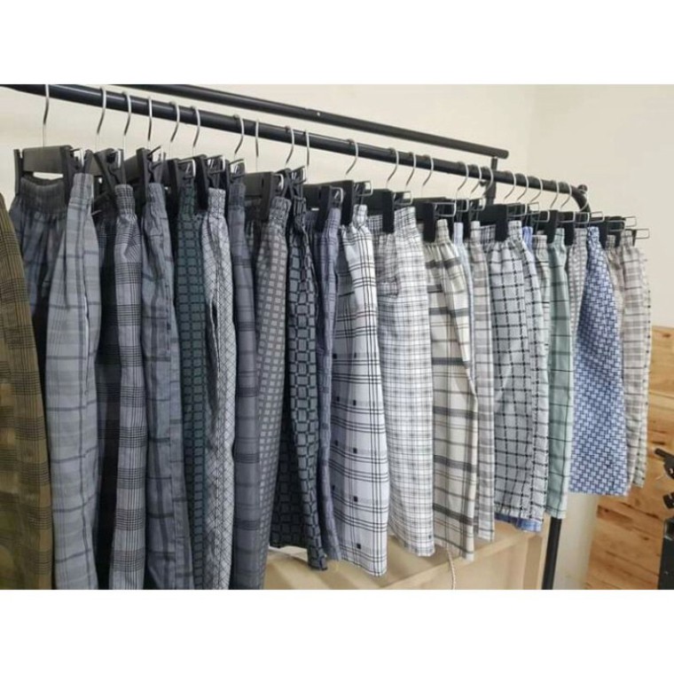 (Gía Sỉ) Quần Đùi Nam Mặc Nhà Kẻ Caro Túi Có Khóa Sau Size (40-65kg), Form Đẹp, Thoải mái Vận Động