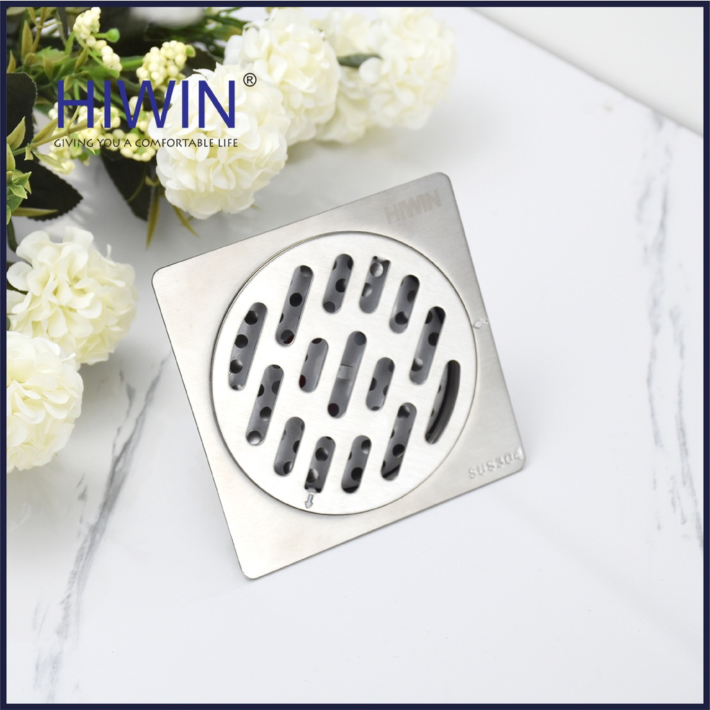 Phễu thoát sàn ngăn mùi hôi thoát nước nhanh inox 304 HIWIN FD-1001