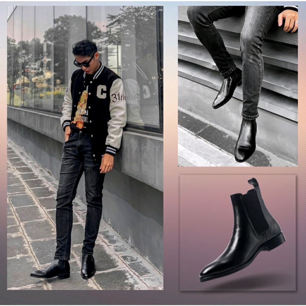 Giày Nam Công Sở Chelsea Boots Chất Liệu Da Bò Thật 100% Nhập Khẩu Nguyên Tấm Thời Trang LAGADO Cao Cấp