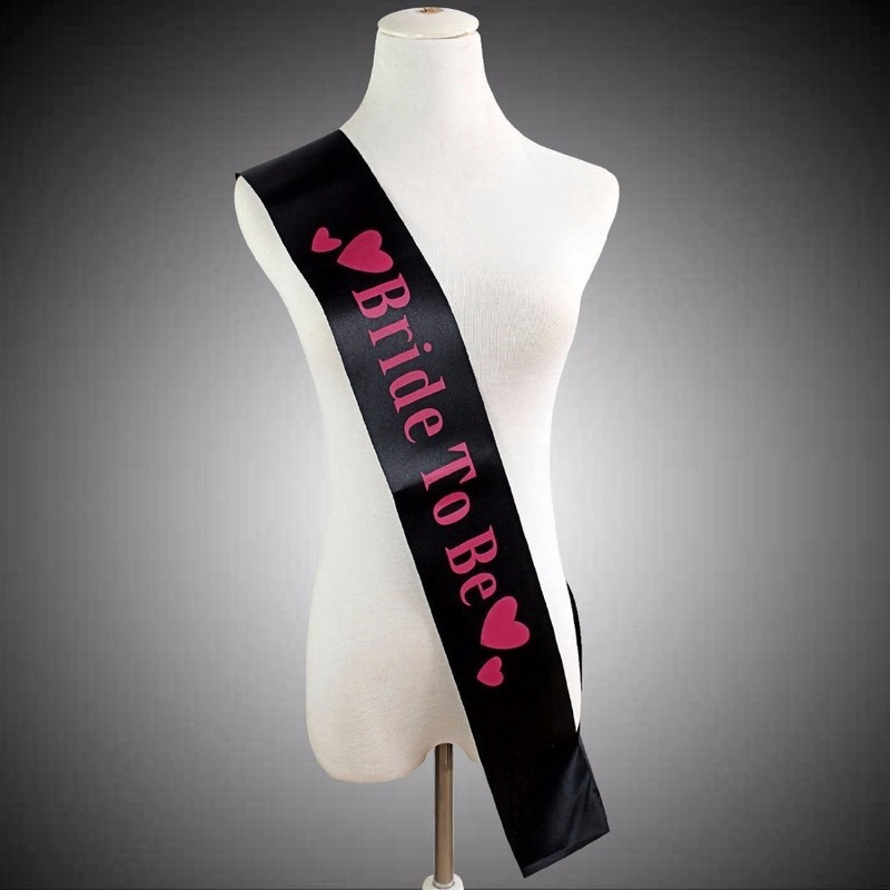 Thắt Lưng Satin In Chữ Bride to Be Sash Với Nhẫn Kim Cương Cho Tiệc Cưới