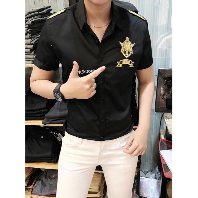 Áo sơ mi nam thủy thủ đen