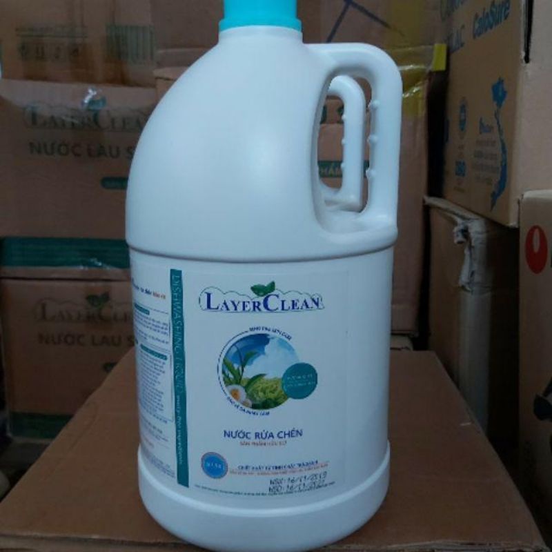 Nước rửa chén bát hữu cơ Layer Clean hương Quýt can 5L, chiết xuất 100% từ thực vật