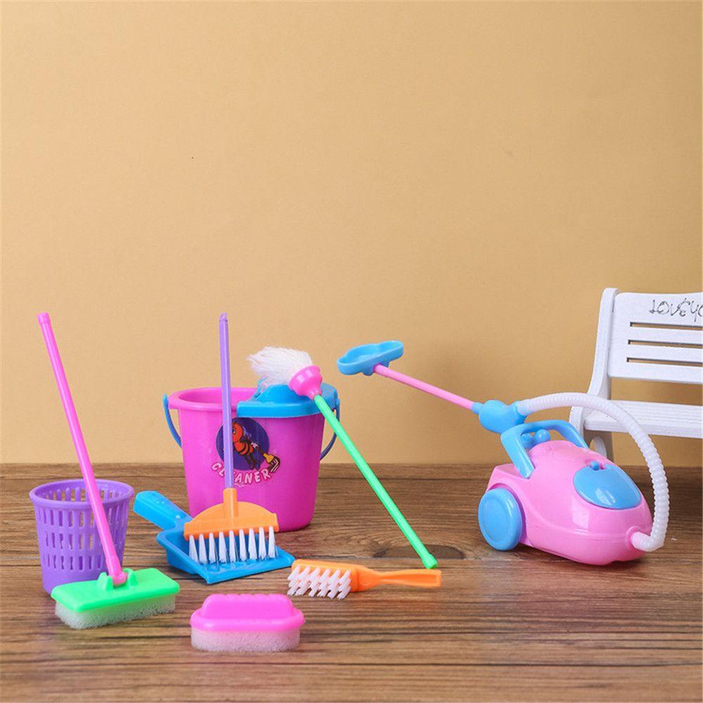 BEBETTERM Set 9 Món Đồ Chơi Dọn Dẹp Nhà Cửa Cho Búp Bê
