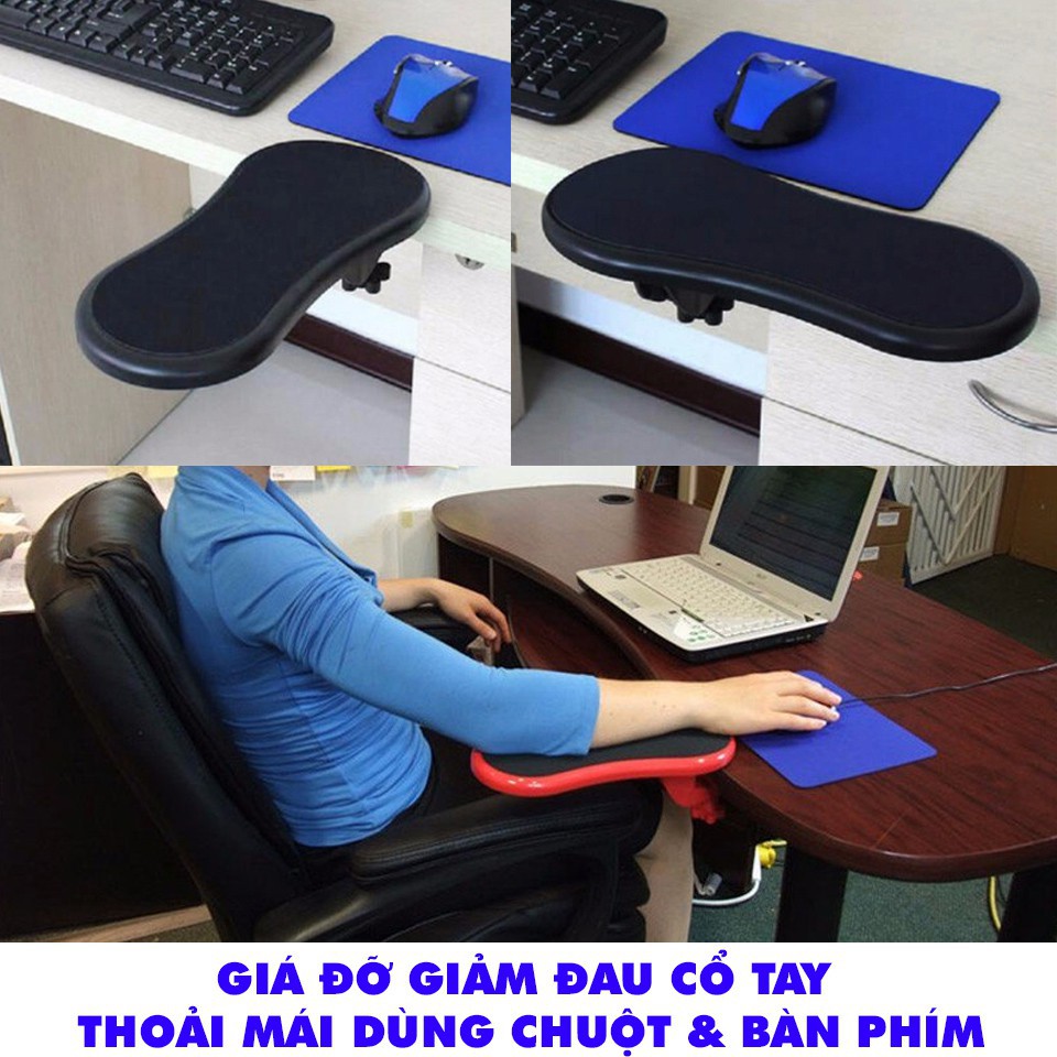 Giá Đỡ Kê Tay Kẹp Bàn Chống Mỏi, Chống Thoái Hóa Cổ Tay Xoay 360 Độ Tiện Lợi Khi Sử Dụng Máy Tính, Chơi Game