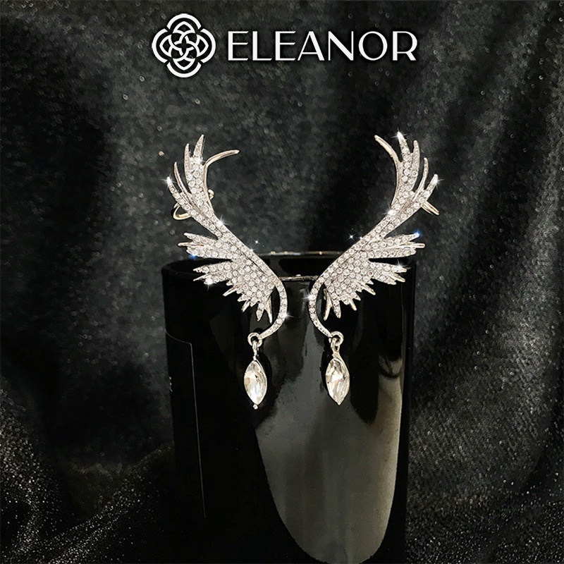 Bông tai nữ Eleanor Accessories đính đá hình cánh chim phụ kiện trang sang chảnh sành điệu